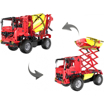 Klocki techniczne CaDA 814 el. Zdalnie sterowana Betoniarka + Podnośnik 2w1 dla dzieci 6+